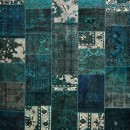 Overdyed Patchwork Green - Designer rug