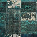 Overdyed Patchwork Green - Designer rug