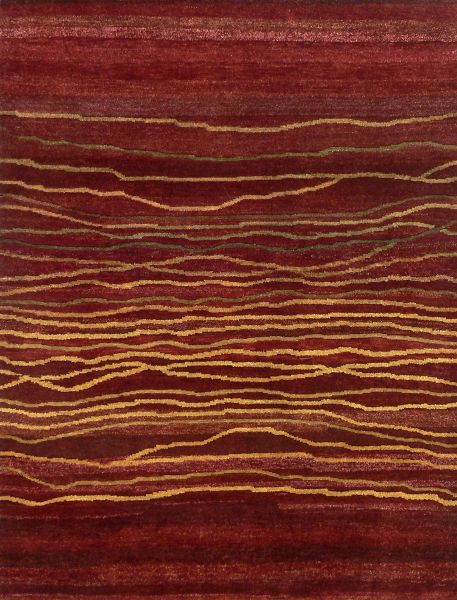 Red Broken Sunset - Designer rug