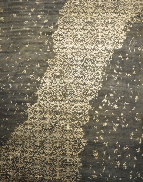 Damask grey - Designer rug by Source Mondial